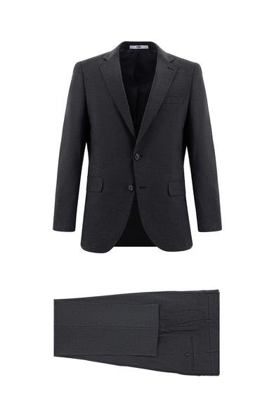 Erkek Giyim - KOYU FÜME 44 Beden Super Slim Fit Ekstra Dar Kesim Klasik Takım Elbise
