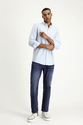 Regular Fit Likralı Denim Pantolon