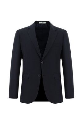 Slim Fit Dar Kesim Yünlü Klasik Takım Elbise_1