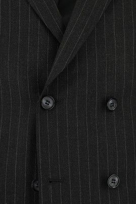 Super Slim Fit Ekstra Dar Kesim Çizgili Kruvaze Takım Elbise_3