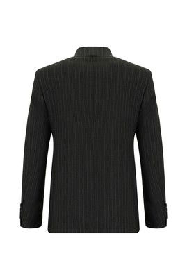 Super Slim Fit Ekstra Dar Kesim Çizgili Kruvaze Takım Elbise_2