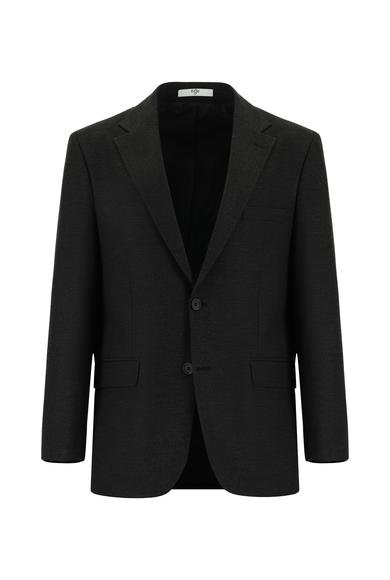 Erkek Giyim - KOYU ANTRASİT 50 Beden Klasik Desenli Ceket