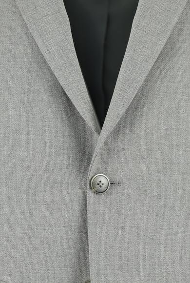 Erkek Giyim - AÇIK GRİ 54 Beden Super Slim Fit Ekstra Dar Kesim Klasik Takım Elbise
