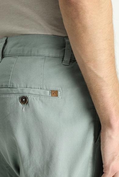 Erkek Giyim - ÇAĞLA YEŞİLİ 50 Beden Slim Fit Dar Kesim Beli Lastikli Likralı Pantolon
