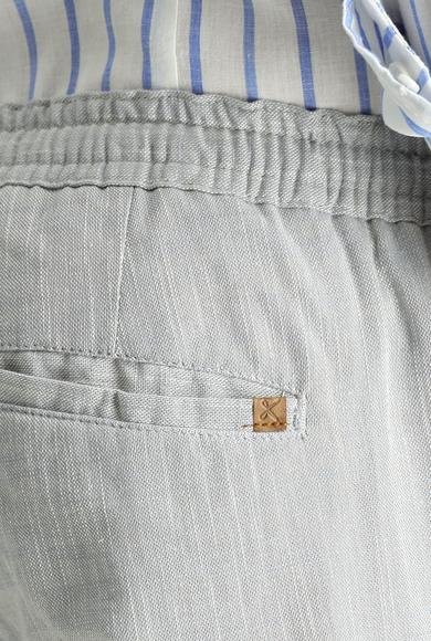 Erkek Giyim - UÇUK MAVİ 50 Beden Regular Fit Beli Lastikli İpli Pamuk Pantolon