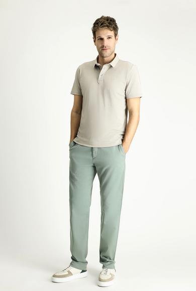 Erkek Giyim - ORTA VİZON 3X Beden Polo Yaka Regular Fit Desenli Pamuklu Tişört