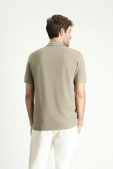 Erkek Giyim - ORTA VİZON 5X Beden Polo Yaka Regular Fit Nakışlı Pamuk Tişört