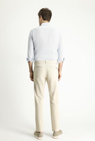 Erkek Giyim - AÇIK BEJ 50 Beden Regular Fit Likralı Kanvas/ Chino Pantolon