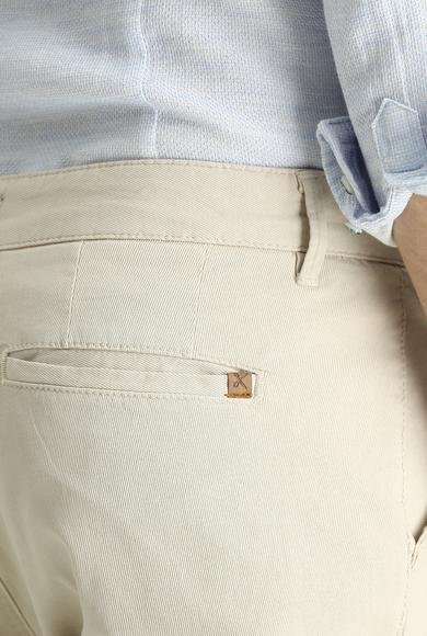 Erkek Giyim - AÇIK BEJ 50 Beden Regular Fit Likralı Kanvas/ Chino Pantolon