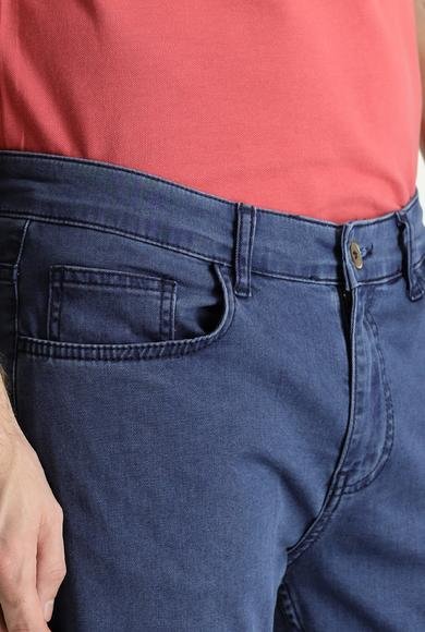 Erkek Giyim - KOYU MAVİ 48 Beden Regular Fit Likralı Denim Look Pantolon