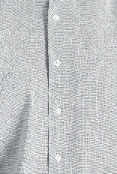 Erkek Giyim - AÇIK LACİVERT XL Beden Kısa Kol Regular Fit Desenli Pamuk Gömlek