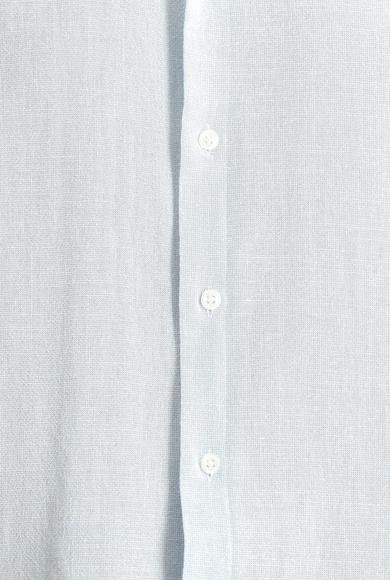 Erkek Giyim - UÇUK MAVİ M Beden Kısa Kol Regular Fit Desenli Pamuk Gömlek