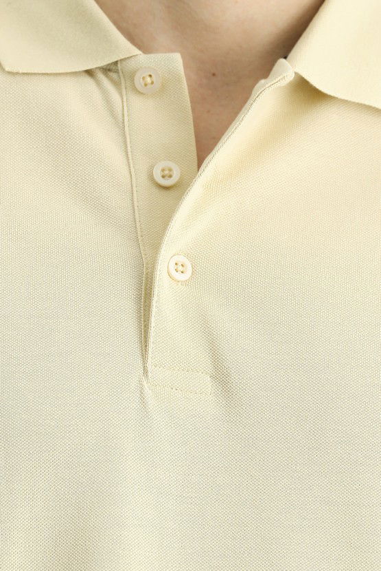 Erkek Giyim - Slim Fit Dar Kesim Nakışlı Pamuk Polo Yaka Tişört