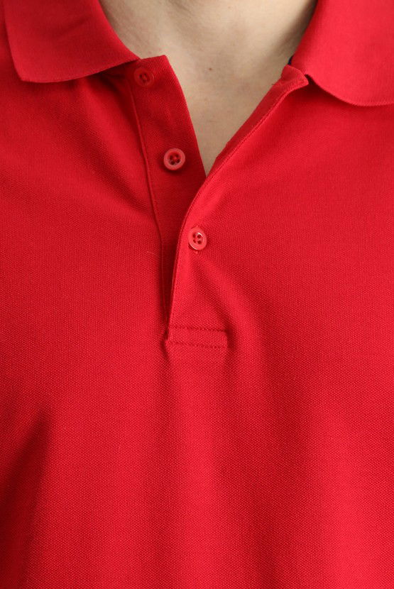 Erkek Giyim - Slim Fit Dar Kesim Nakışlı Pamuk Polo Yaka Tişört
