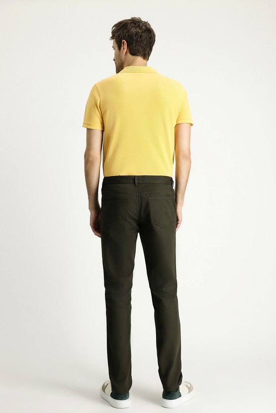 Erkek Giyim - Regular Fit Beli Lastikli Likralı Chino/Kanvas Pantolon