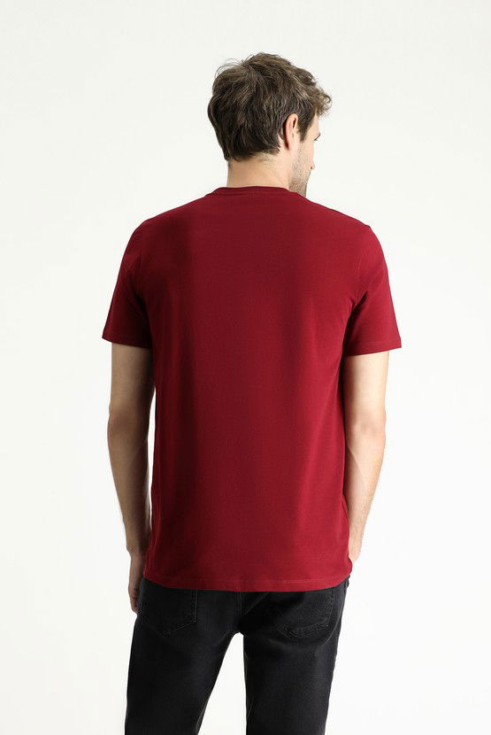 Erkek Giyim - Bisiklet Yaka Slim Fit Dar Kesim Süprem Pamuk Tişört