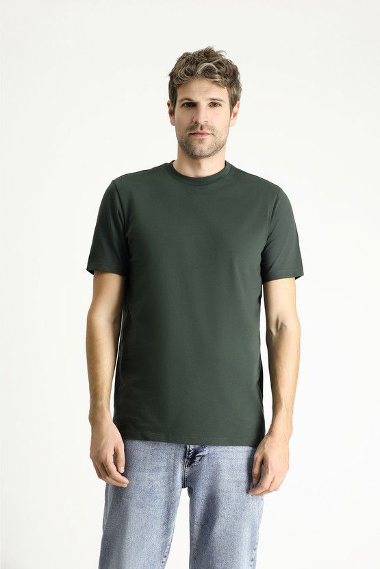 Erkek Giyim - Bisiklet Yaka Slim Fit Dar Kesim Süprem Pamuk Tişört