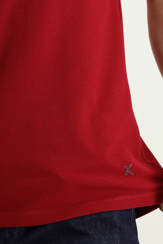 Erkek Giyim - Slim Fit Dar Kesim Nakışlı Pamuk Polo Yaka Tişört