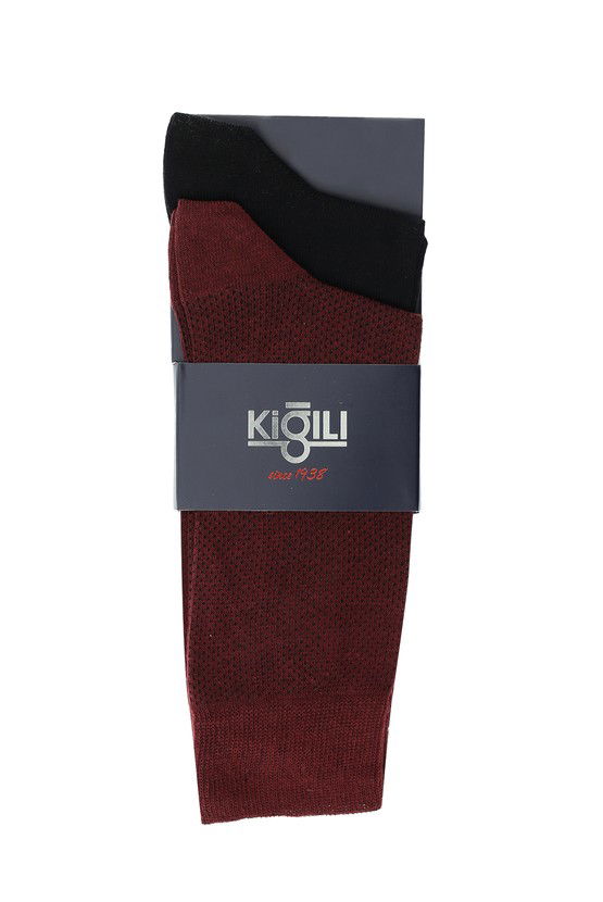 Erkek Giyim - 2'li Desenli Pamuklu Çorap Seti