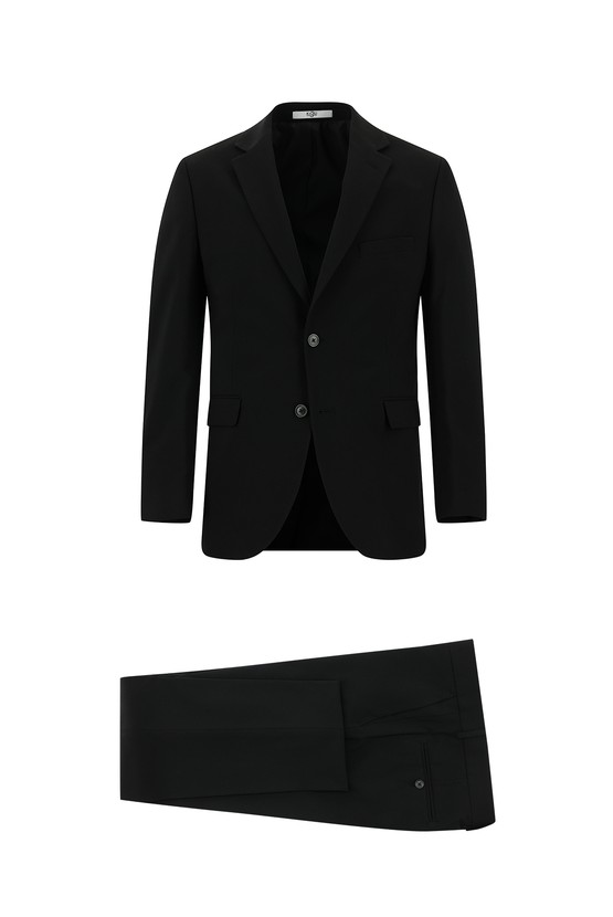 Erkek Giyim - Slim Fit Dar Kesim Yünlü Klasik Takım Elbise