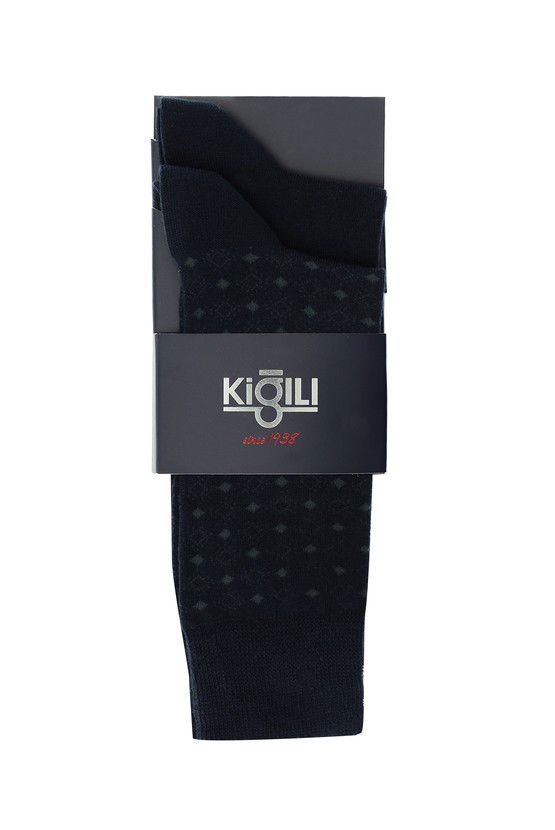 Erkek Giyim - 2'li Desenli Pamuklu Çorap Seti