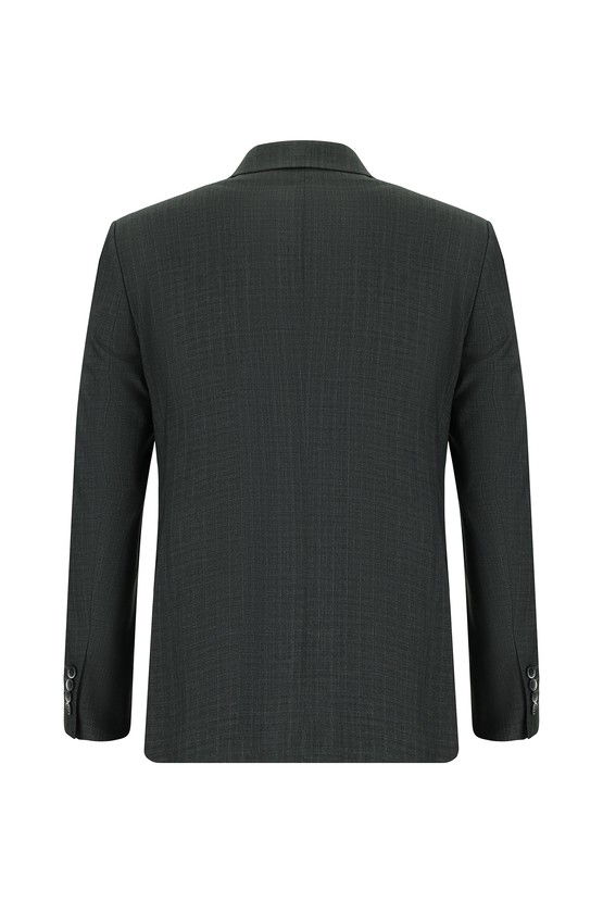 Erkek Giyim - Slim Fit Dar Kesim Çizgili Kruvaze Takım Elbise