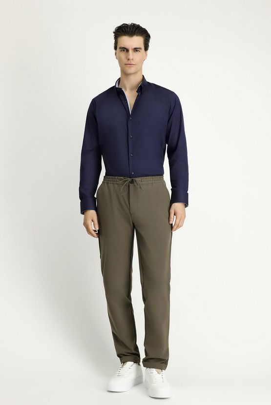 Erkek Giyim - Uzun Kol Slim Fit Dar Kesim Klasik Pamuklu Gömlek