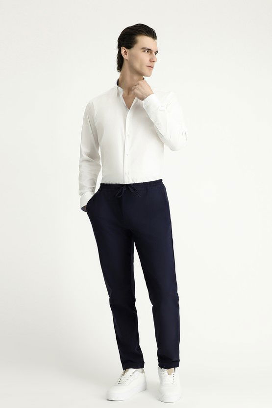 Erkek Giyim - Uzun Kol Slim Fit Dar Kesim Klasik Pamuklu Gömlek