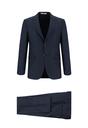  KOYU LACİVERT  Slim Fit Dar Kesim Klasik Ekose Takım Elbise