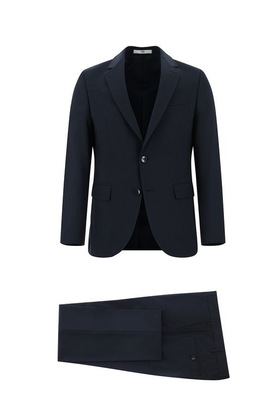 Erkek Giyim - Slim Fit Dar Kesim Yünlü Klasik Takım Elbise