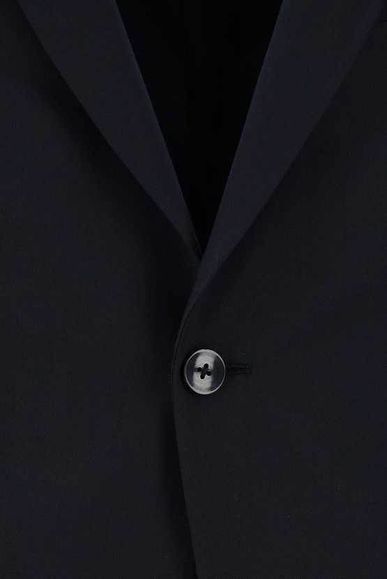 Erkek Giyim - Slim Fit Dar Kesim Yünlü Klasik Takım Elbise