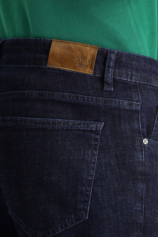 Erkek Giyim - Slim Fit Dar Kesim Likralı Denim Pantolon