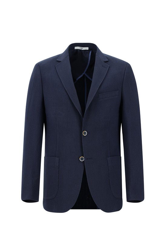 Erkek Giyim - Slim Fit Dar Kesim Çizgili Beli Lastikli İpli Takım Elbise