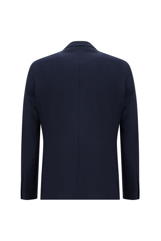 Erkek Giyim - Slim Fit Dar Kesim Çizgili Beli Lastikli İpli Takım Elbise