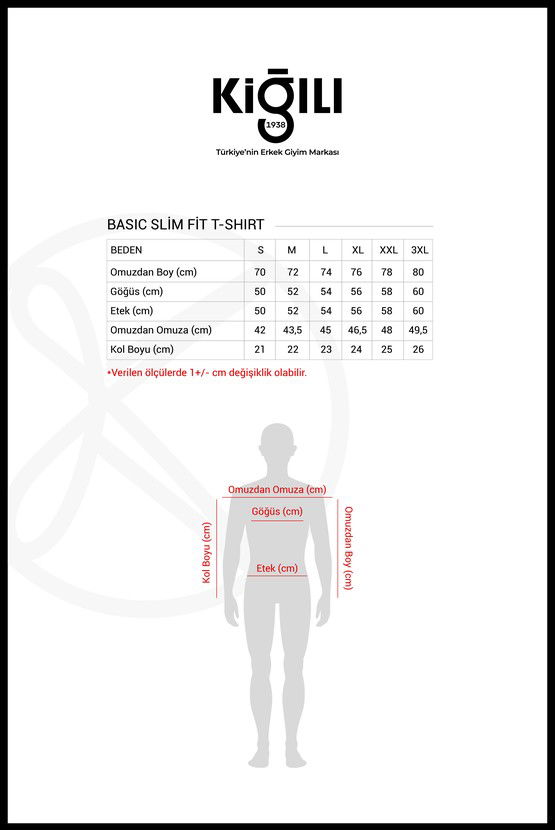 Erkek Giyim - Bisiklet Yaka Slim Fit Dar Kesim Süprem Pamuk Tişört