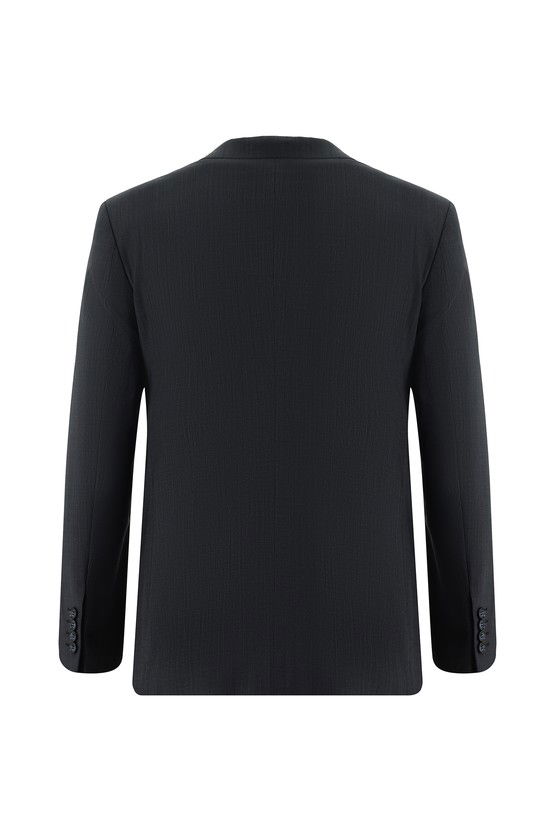 Erkek Giyim - Super Slim Fit Ekstra Dar Kesim Yünlü Klasik Çizgili Takım Elbise