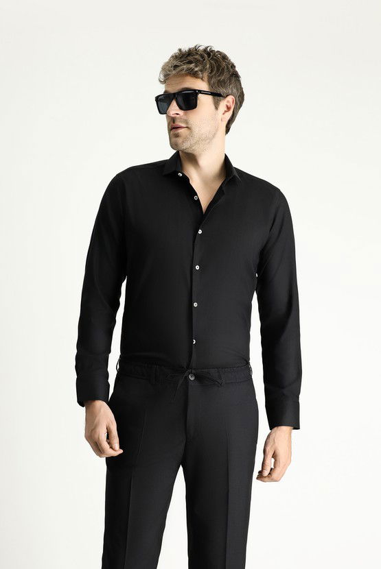 Erkek Giyim - Techno-Line Uzun Kol Slim Fit Dar Kesim Klasik Gömlek