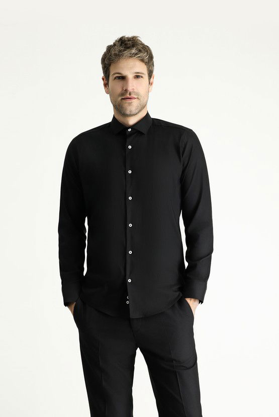 Erkek Giyim - Techno-Line Uzun Kol Slim Fit Dar Kesim Klasik Gömlek