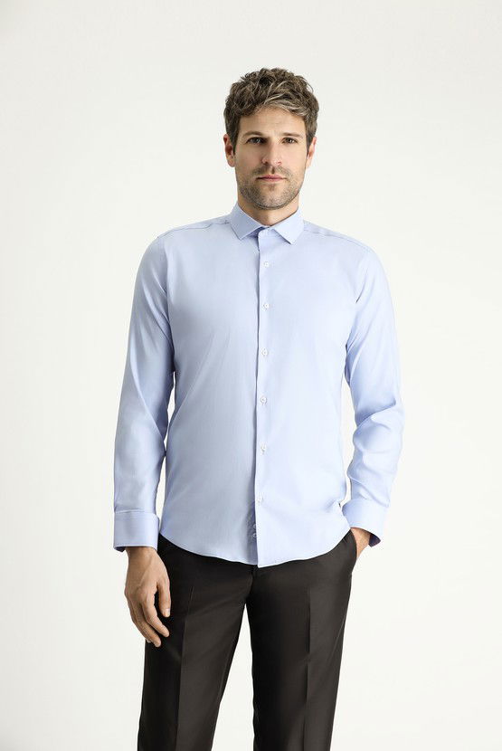 Erkek Giyim - Techno-Line Uzun Kol Slim Fit Dar Kesim Klasik Gömlek