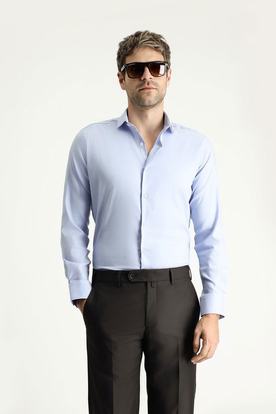 Erkek Giyim - Techno-Line Uzun Kol Slim Fit Dar Kesim Klasik Gömlek
