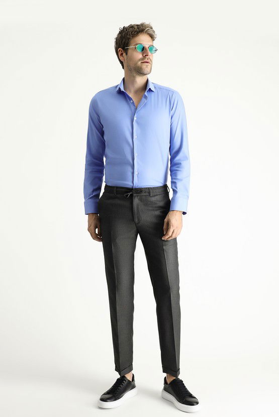 Erkek Giyim - Techno-Line Uzun Kol Slim Fit Dar Kesim Klasik Gömlek