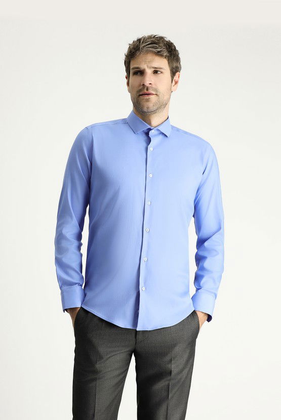 Erkek Giyim - Techno-Line Uzun Kol Slim Fit Dar Kesim Klasik Gömlek