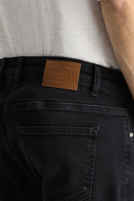 Erkek Giyim - Super Slim Fit Ekstra Dar Kesim Likralı Denim Pantolon