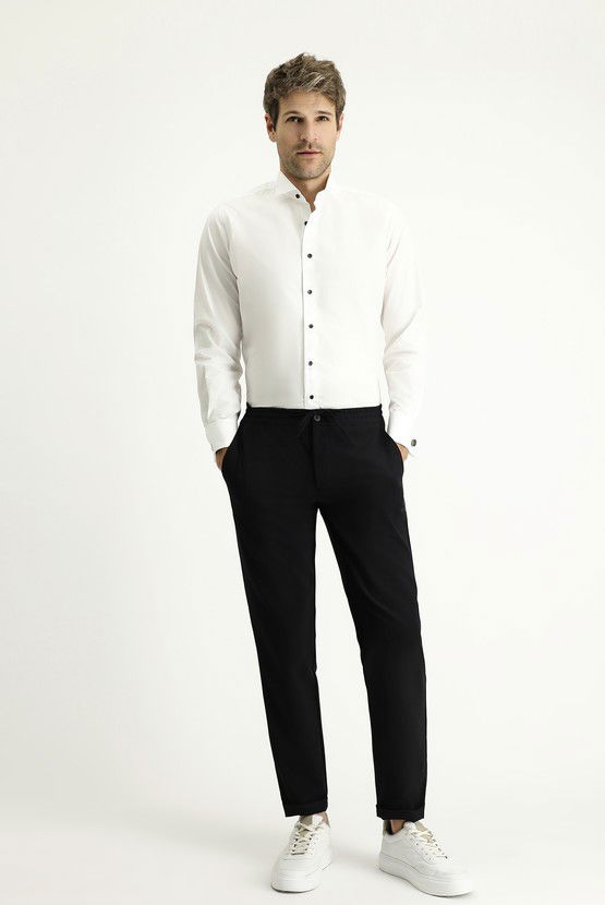 Erkek Giyim - Ata Yaka Slim Fit Dar Kesim Pamuk Gömlek