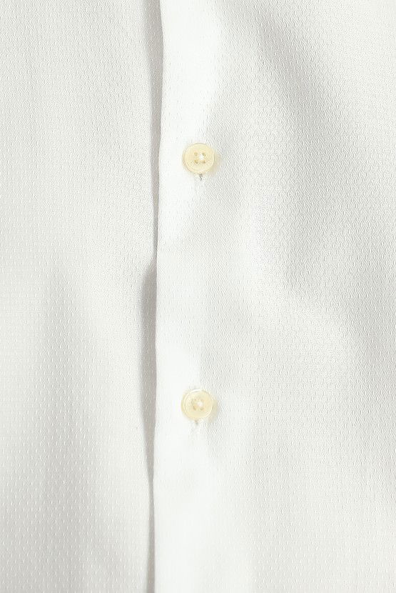 Erkek Giyim - Kısa Kol Slim Fit Dar Kesim Desenli Pamuk Gömlek