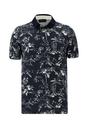  ORTA LACİVERT  Polo Yaka Slim Fit Dar Kesim Desenli Pamuk Tişört
