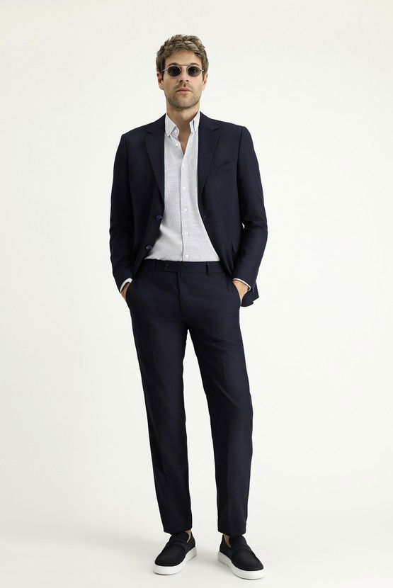 Erkek Giyim - Slim Fit Dar Kesim Klasik Takım Elbise
