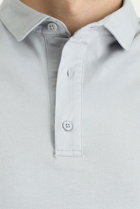 Erkek Giyim - Slim Fit Dar Kesim Pamuklu Süprem Polo Yaka Tişört
