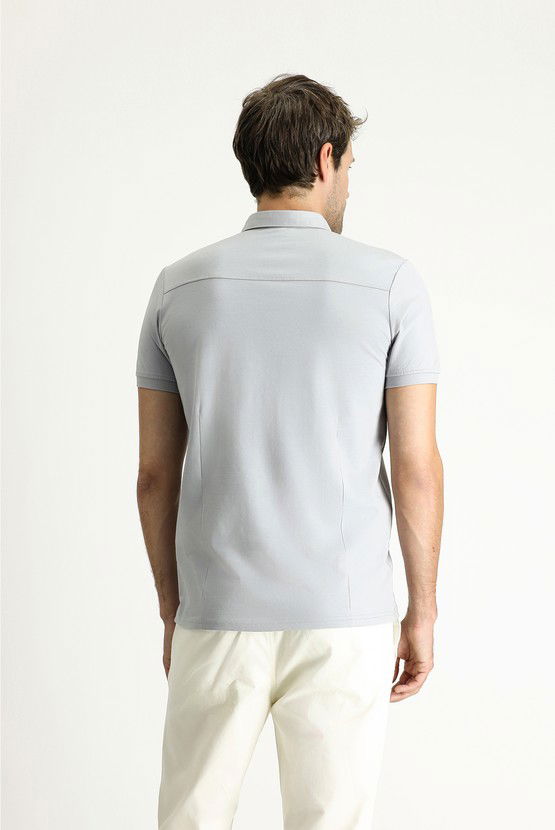 Erkek Giyim - Slim Fit Dar Kesim Pamuklu Süprem Polo Yaka Tişört