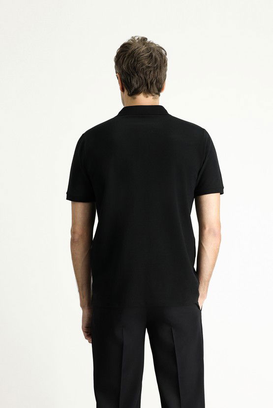 Erkek Giyim - Regular Fit Nakışlı Pamuk Polo Yaka Tişört